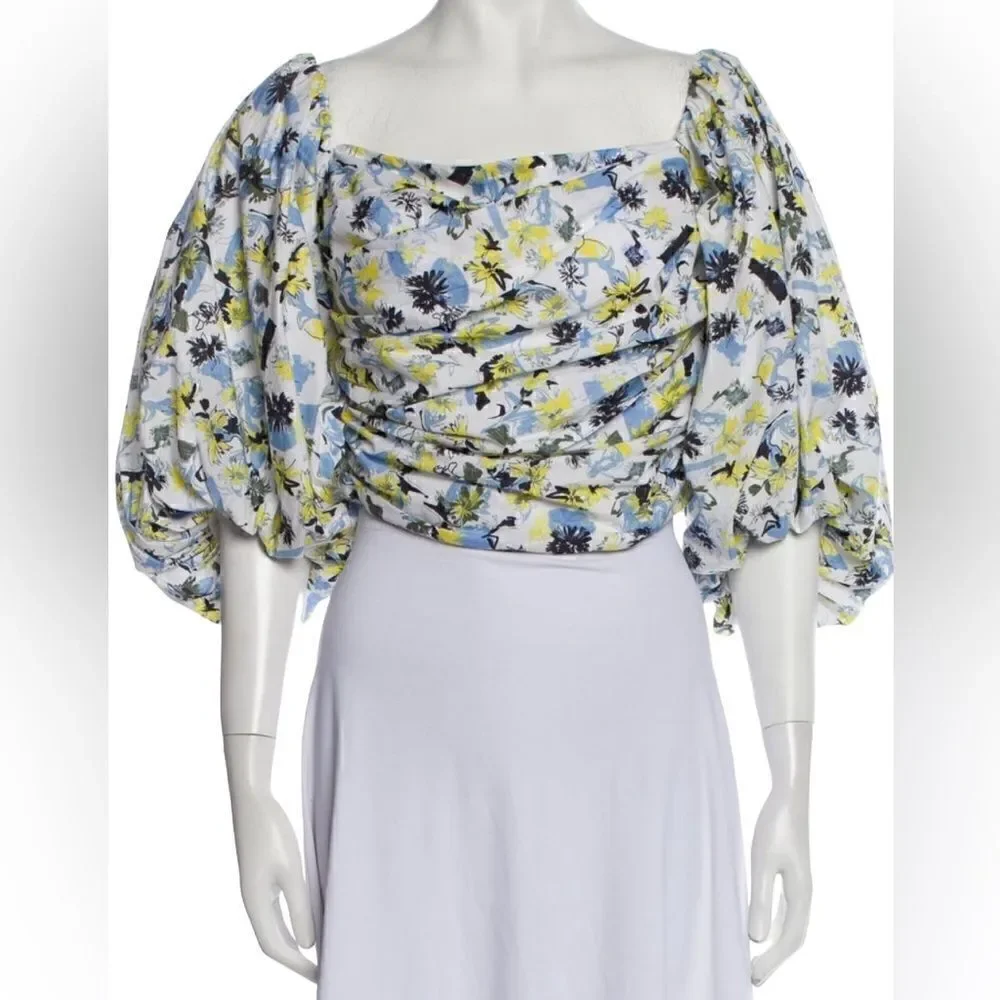 Tanya Taylor Floral Crop Top Size 8